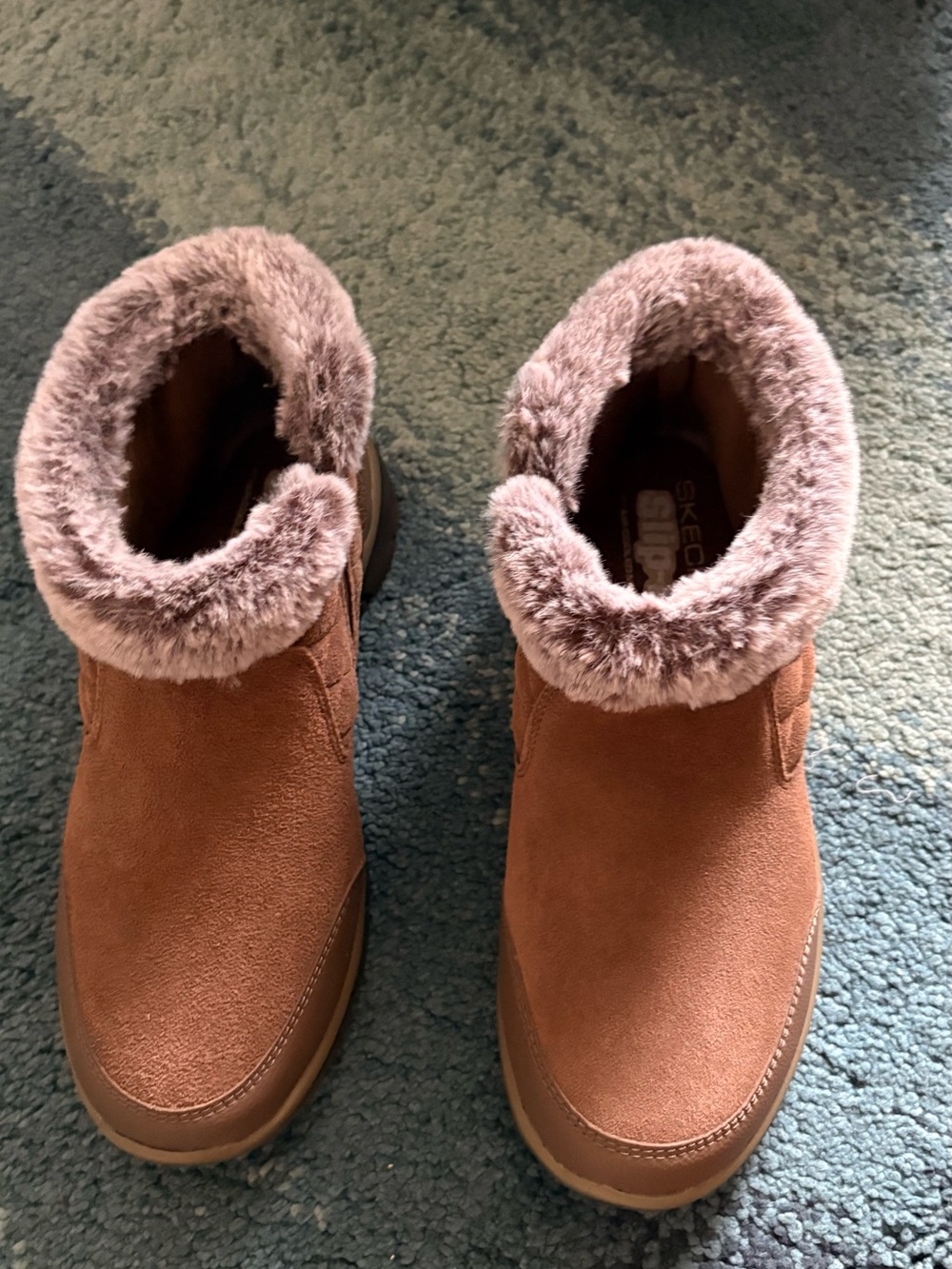 Skechers Women's Chestnut Faux-Fur Lined Ankle Booties